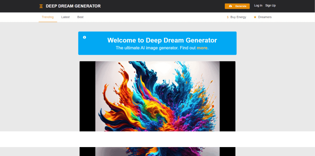 Deep Dream Generator ai tool photo